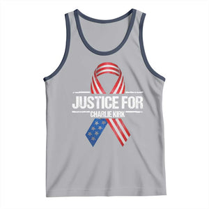 Justice For Charlie Kirk Tank Top Patriotic Tribute Human Rights Activist TS11 Athletic Heather Navy Print Your Wear
