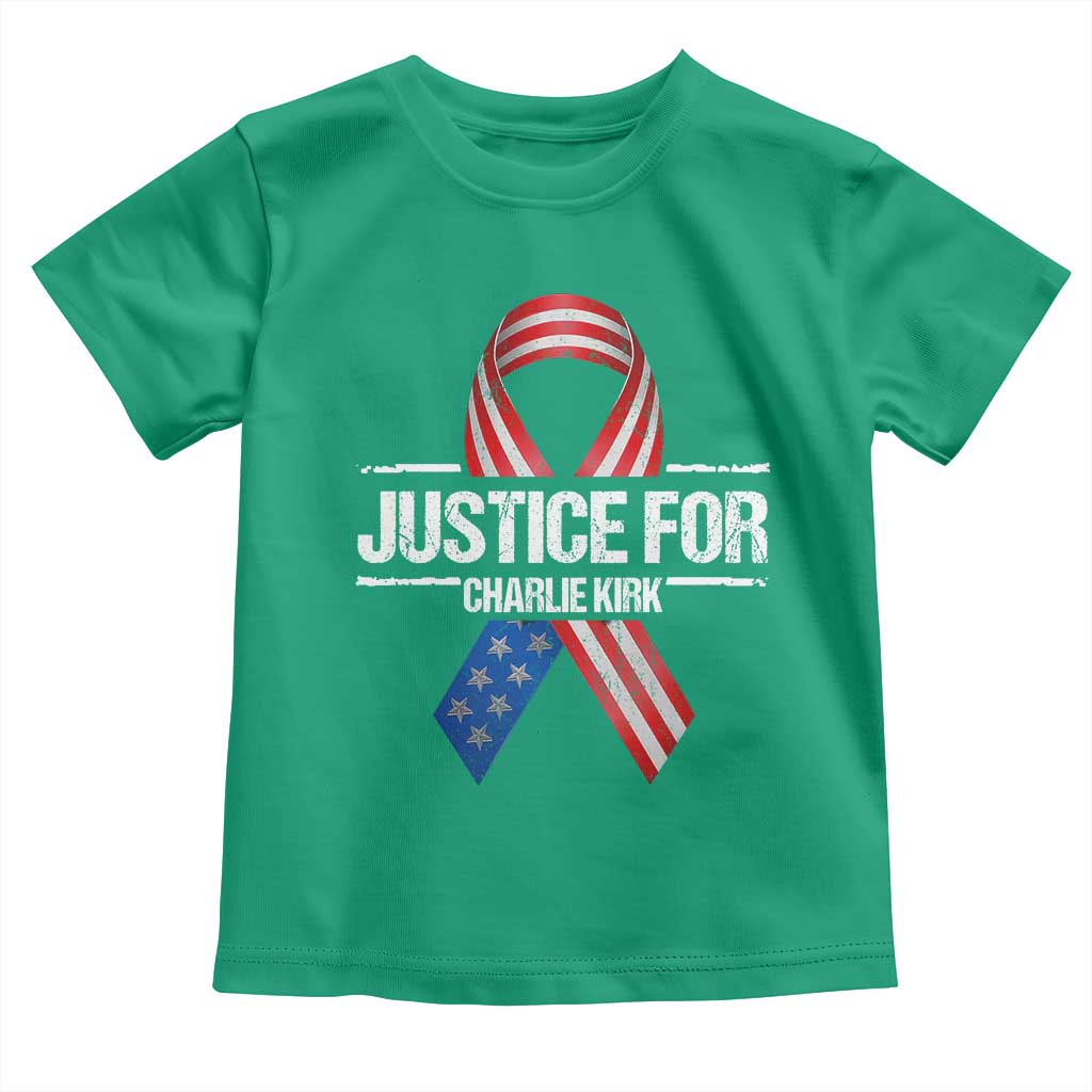 Justice For Charlie Kirk Toddler T Shirt Patriotic Tribute Human Rights Activist TS11 Irish Green Print Your Wear