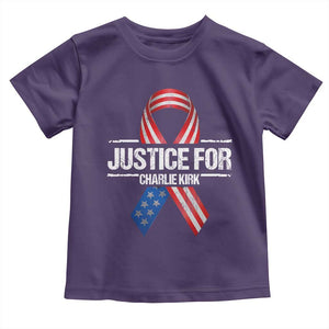Justice For Charlie Kirk Toddler T Shirt Patriotic Tribute Human Rights Activist TS11 Purple Print Your Wear