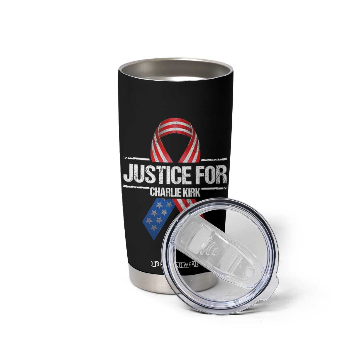 Justice For Charlie Kirk Tumbler Cup Patriotic Tribute Human Rights Activist TS11 Print Your Wear