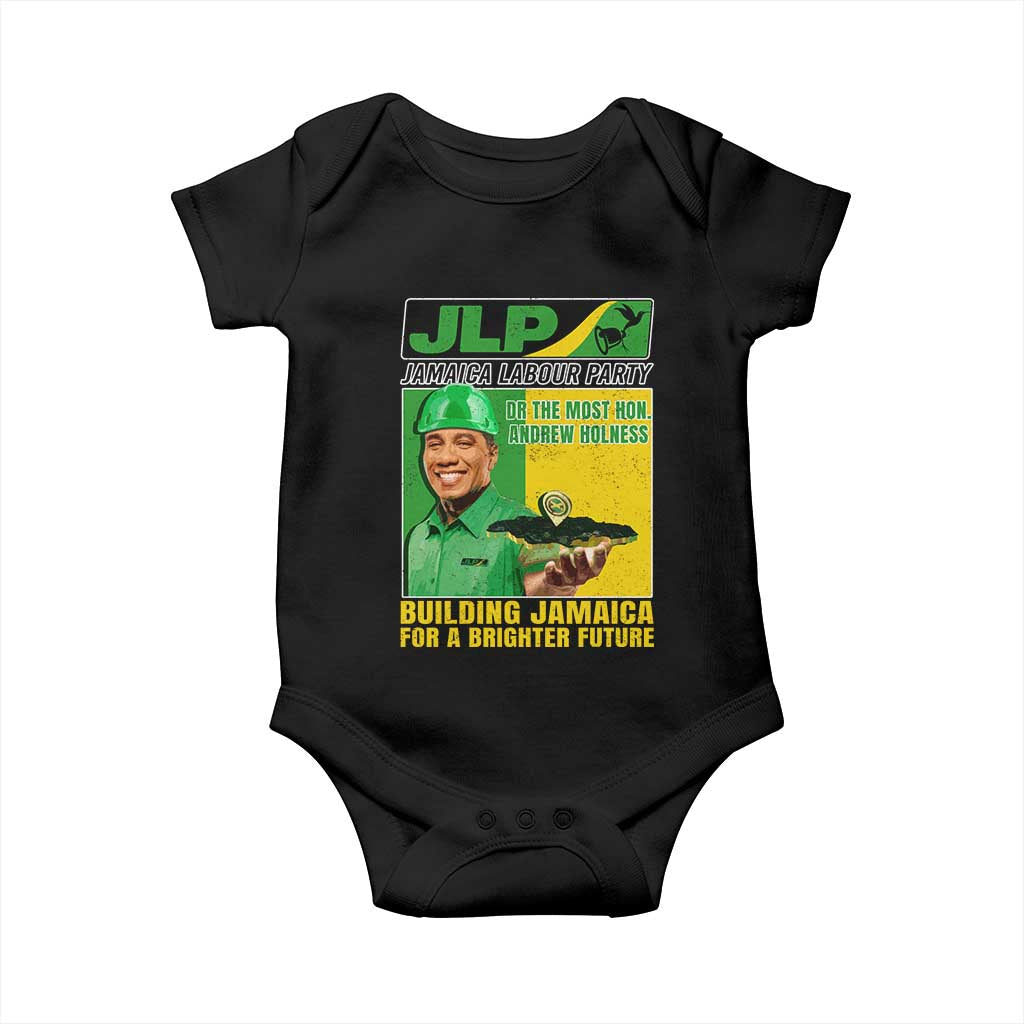 Andrew Holness Baby Onesie Building Jamaica For A Brighter Future Jamaica Labour Party TS11 Black Print Your Wear