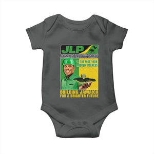 Andrew Holness Baby Onesie Building Jamaica For A Brighter Future Jamaica Labour Party TS11 Dark Heather Print Your Wear