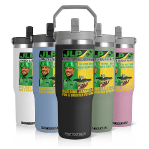 Andrew Holness Flip Straw Tumbler Building Jamaica For A Brighter Future Jamaica Labour Party TS11 Print Your Wear