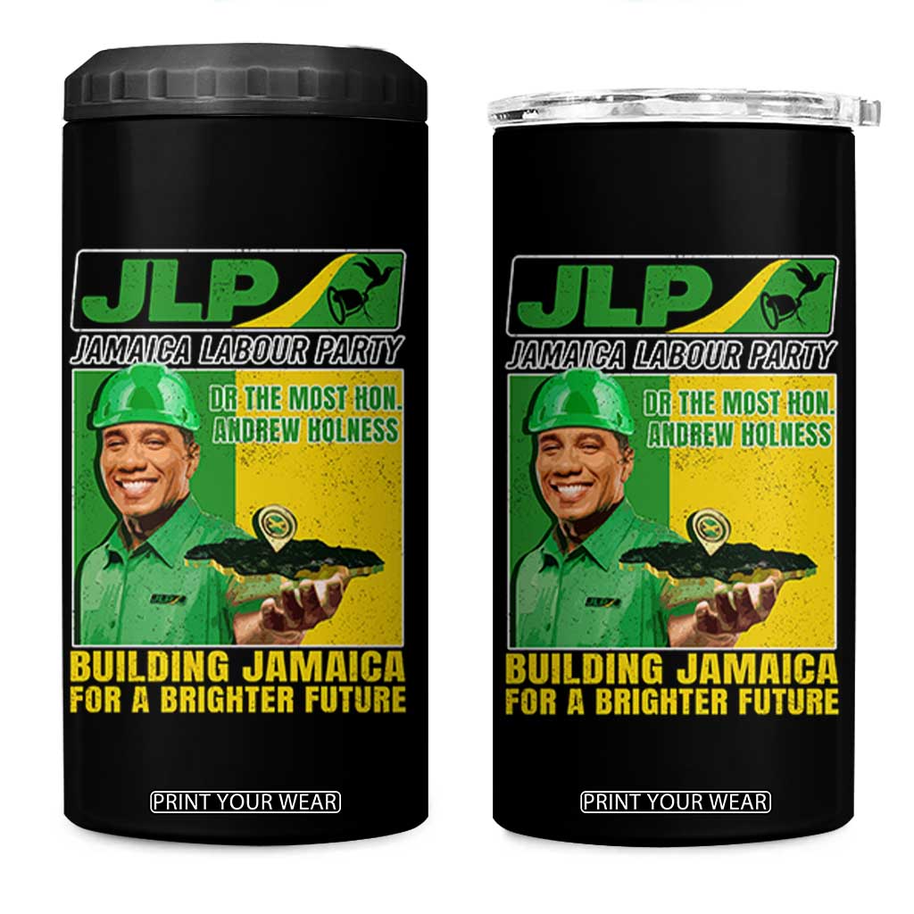 Andrew Holness 4 in 1 Can Cooler Tumbler Building Jamaica For A Brighter Future Jamaica Labour Party TS11 One Size: 16 oz Black Print Your Wear