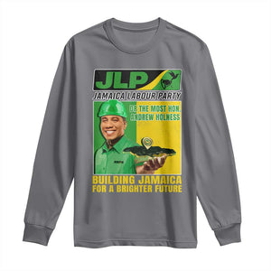 Andrew Holness Long Sleeve Shirt Building Jamaica For A Brighter Future Jamaica Labour Party TS11 Charcoal Print Your Wear
