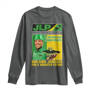 Andrew Holness Long Sleeve Shirt Building Jamaica For A Brighter Future Jamaica Labour Party TS11 Dark Heather Print Your Wear