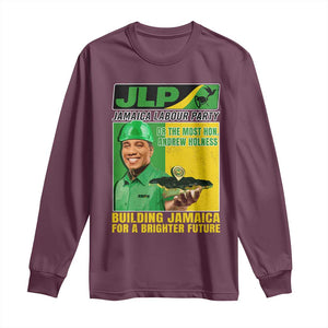 Andrew Holness Long Sleeve Shirt Building Jamaica For A Brighter Future Jamaica Labour Party TS11 Maroon Print Your Wear