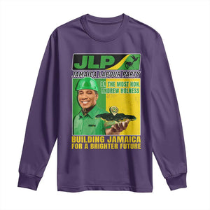 Andrew Holness Long Sleeve Shirt Building Jamaica For A Brighter Future Jamaica Labour Party TS11 Purple Print Your Wear