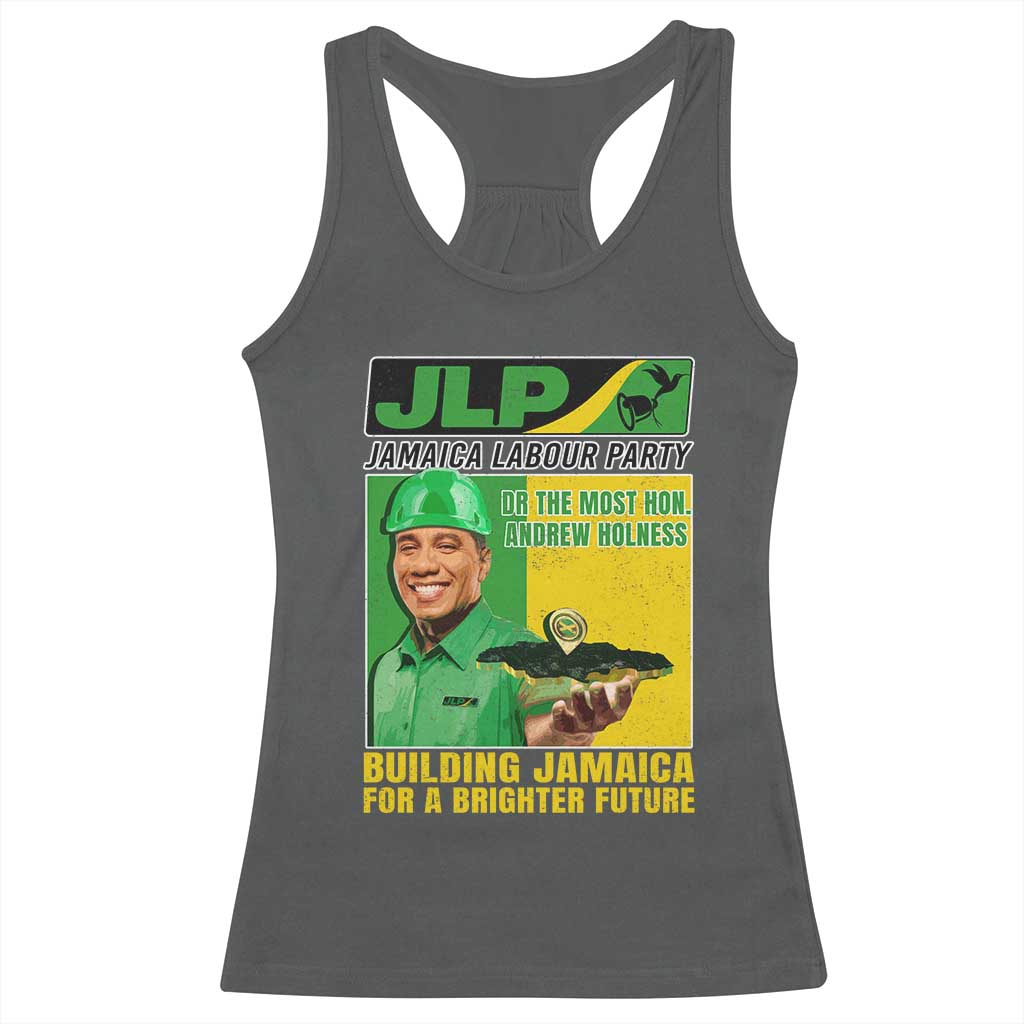 Andrew Holness Racerback Tank Top Building Jamaica For A Brighter Future Jamaica Labour Party TS11 Dark Heather Print Your Wear