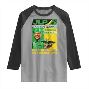 Andrew Holness Raglan Shirt Building Jamaica For A Brighter Future Jamaica Labour Party TS11 Sport Gray Black Print Your Wear
