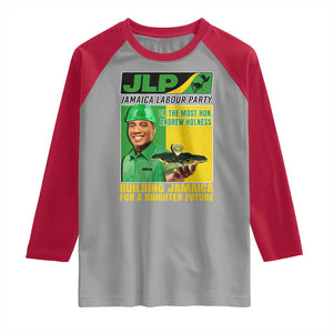 Andrew Holness Raglan Shirt Building Jamaica For A Brighter Future Jamaica Labour Party TS11 Sport Gray Red Print Your Wear