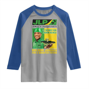Andrew Holness Raglan Shirt Building Jamaica For A Brighter Future Jamaica Labour Party TS11 Sport Gray Royal Print Your Wear