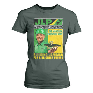 Andrew Holness T Shirt For Women Building Jamaica For A Brighter Future Jamaica Labour Party TS11 Dark Forest Green Print Your Wear
