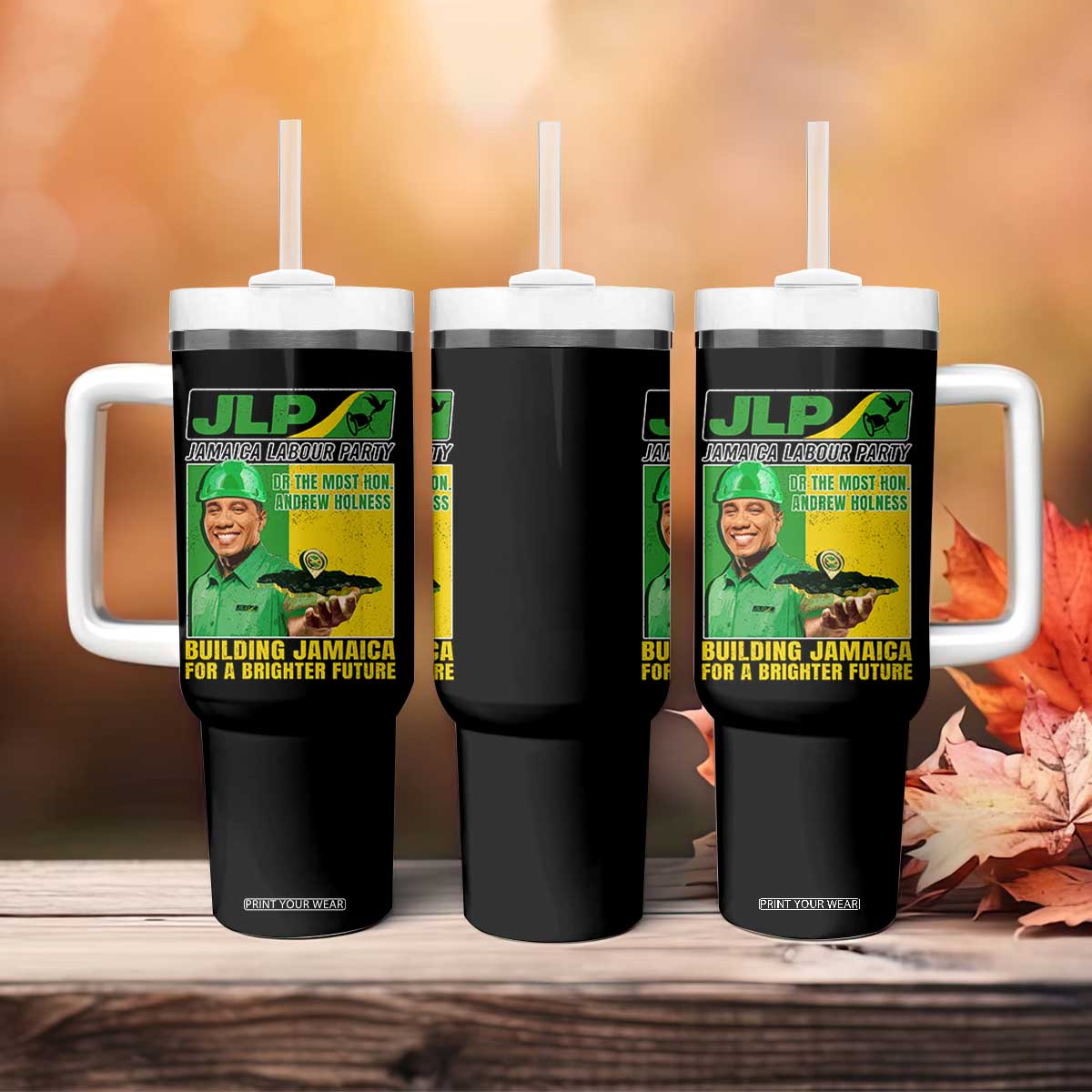 Andrew Holness Tumbler With Handle Building Jamaica For A Brighter Future Jamaica Labour Party TS11 Print Your Wear