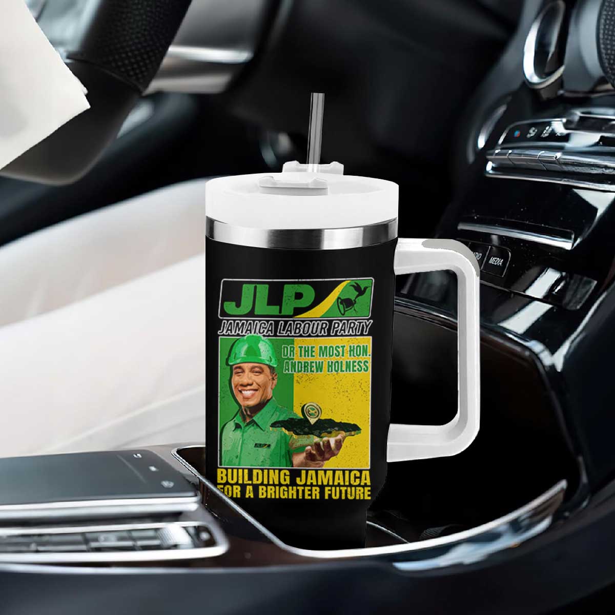 Andrew Holness Tumbler With Handle Building Jamaica For A Brighter Future Jamaica Labour Party TS11 Print Your Wear