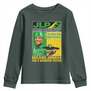 Andrew Holness Youth Sweatshirt Building Jamaica For A Brighter Future Jamaica Labour Party TS11 Dark Forest Green Print Your Wear