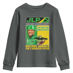 Andrew Holness Youth Sweatshirt Building Jamaica For A Brighter Future Jamaica Labour Party TS11 Dark Heather Print Your Wear