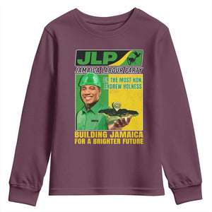 Andrew Holness Youth Sweatshirt Building Jamaica For A Brighter Future Jamaica Labour Party TS11 Maroon Print Your Wear