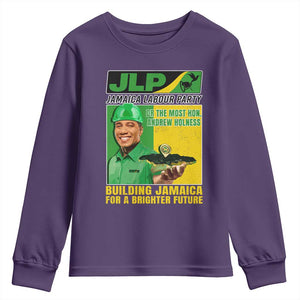 Andrew Holness Youth Sweatshirt Building Jamaica For A Brighter Future Jamaica Labour Party TS11 Purple Print Your Wear