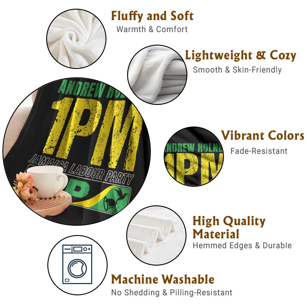 1PM Jamaica Andrew Holness Throw Blanket Jamaica Labour Party JPL Supporter TS11 Print Your Wear