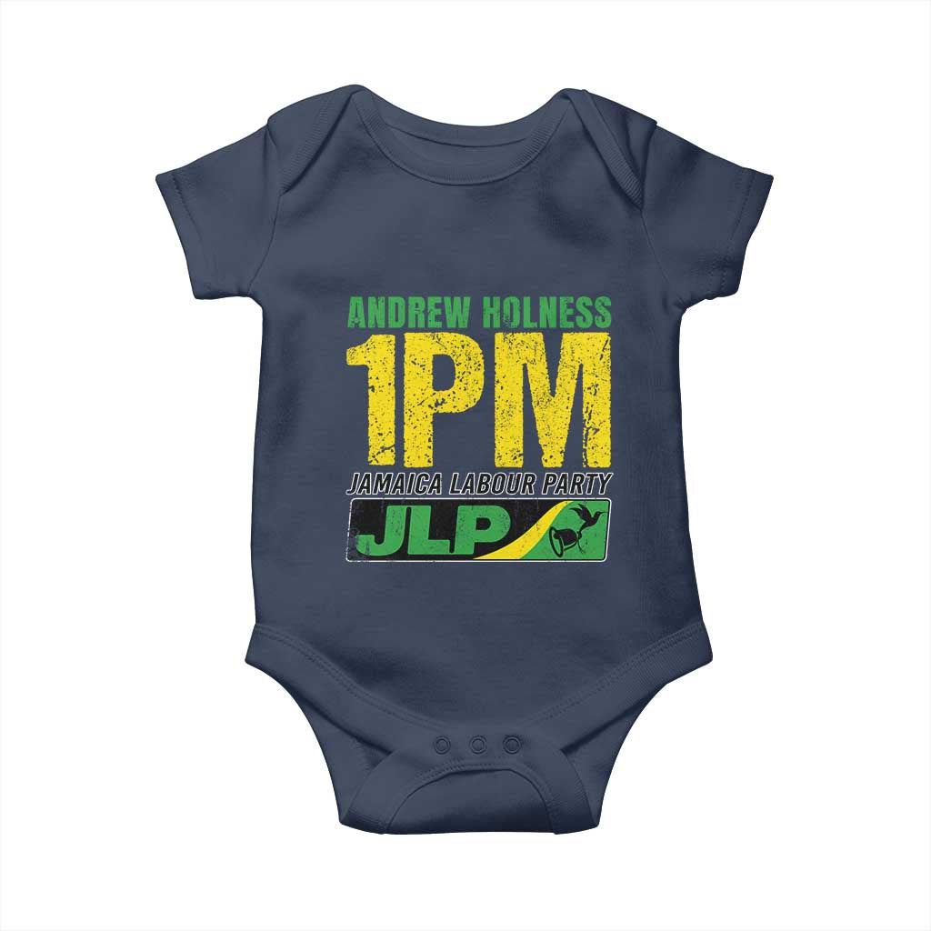 1PM Jamaica Andrew Holness Baby Onesie Jamaica Labour Party JPL Supporter TS11 Navy Print Your Wear