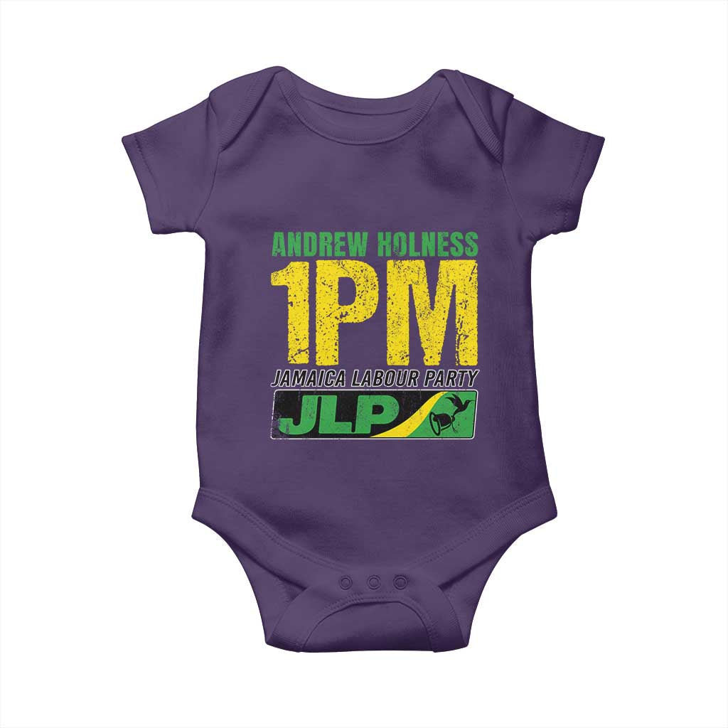 1PM Jamaica Andrew Holness Baby Onesie Jamaica Labour Party JPL Supporter TS11 Purple Print Your Wear