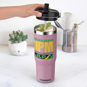 1PM Jamaica Andrew Holness Flip Straw Tumbler Jamaica Labour Party JPL Supporter TS11 One Size: 30 oz Light Pink Print Your Wear