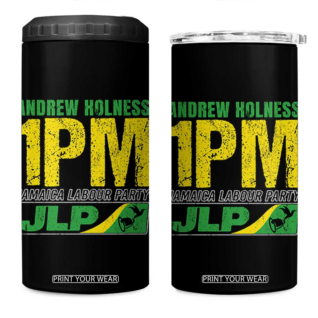 1PM Jamaica Andrew Holness 4 in 1 Can Cooler Tumbler Jamaica Labour Party JPL Supporter TS11 One Size: 16 oz Black Print Your Wear