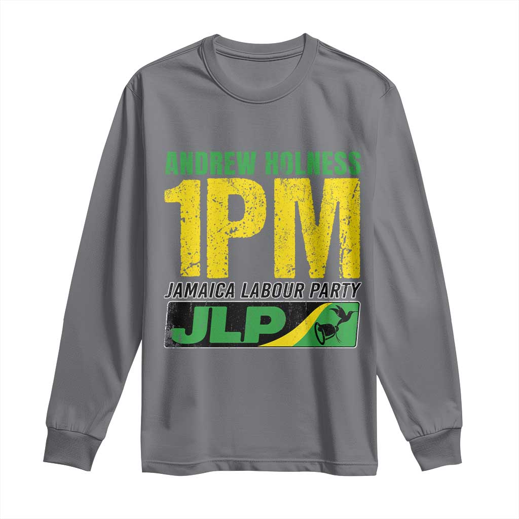 1PM Jamaica Andrew Holness Long Sleeve Shirt Jamaica Labour Party JPL Supporter TS11 Charcoal Print Your Wear