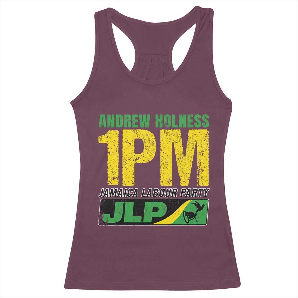 1PM Jamaica Andrew Holness Racerback Tank Top Jamaica Labour Party JPL Supporter TS11 Maroon Print Your Wear