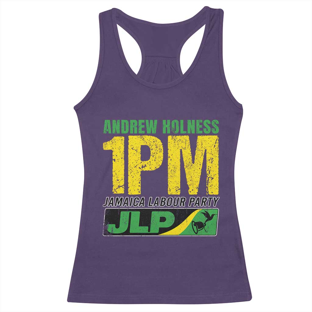 1PM Jamaica Andrew Holness Racerback Tank Top Jamaica Labour Party JPL Supporter TS11 Purple Print Your Wear