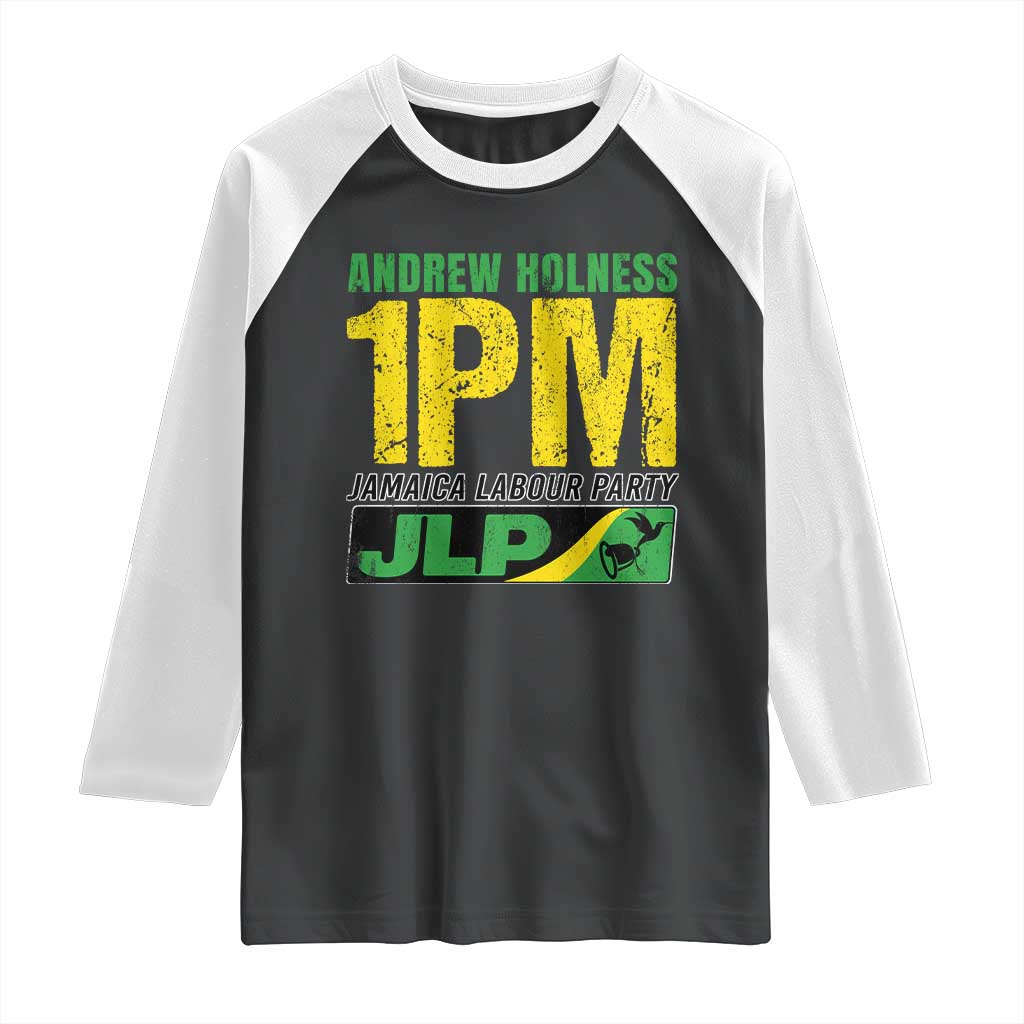 1PM Jamaica Andrew Holness Raglan Shirt Jamaica Labour Party JPL Supporter TS11 Black White Print Your Wear