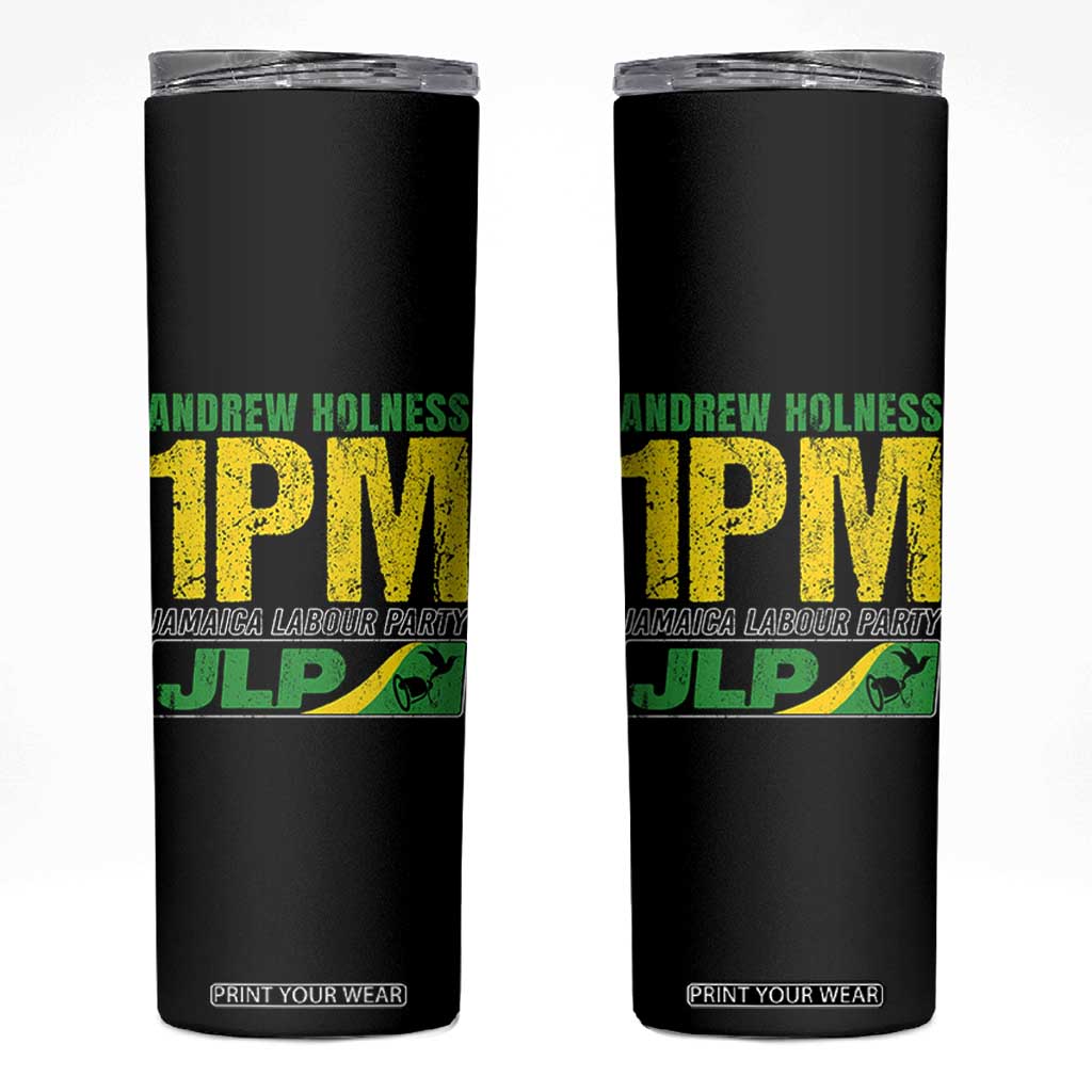 1PM Jamaica Andrew Holness Skinny Tumbler Jamaica Labour Party JPL Supporter TS11 Black Print Your Wear