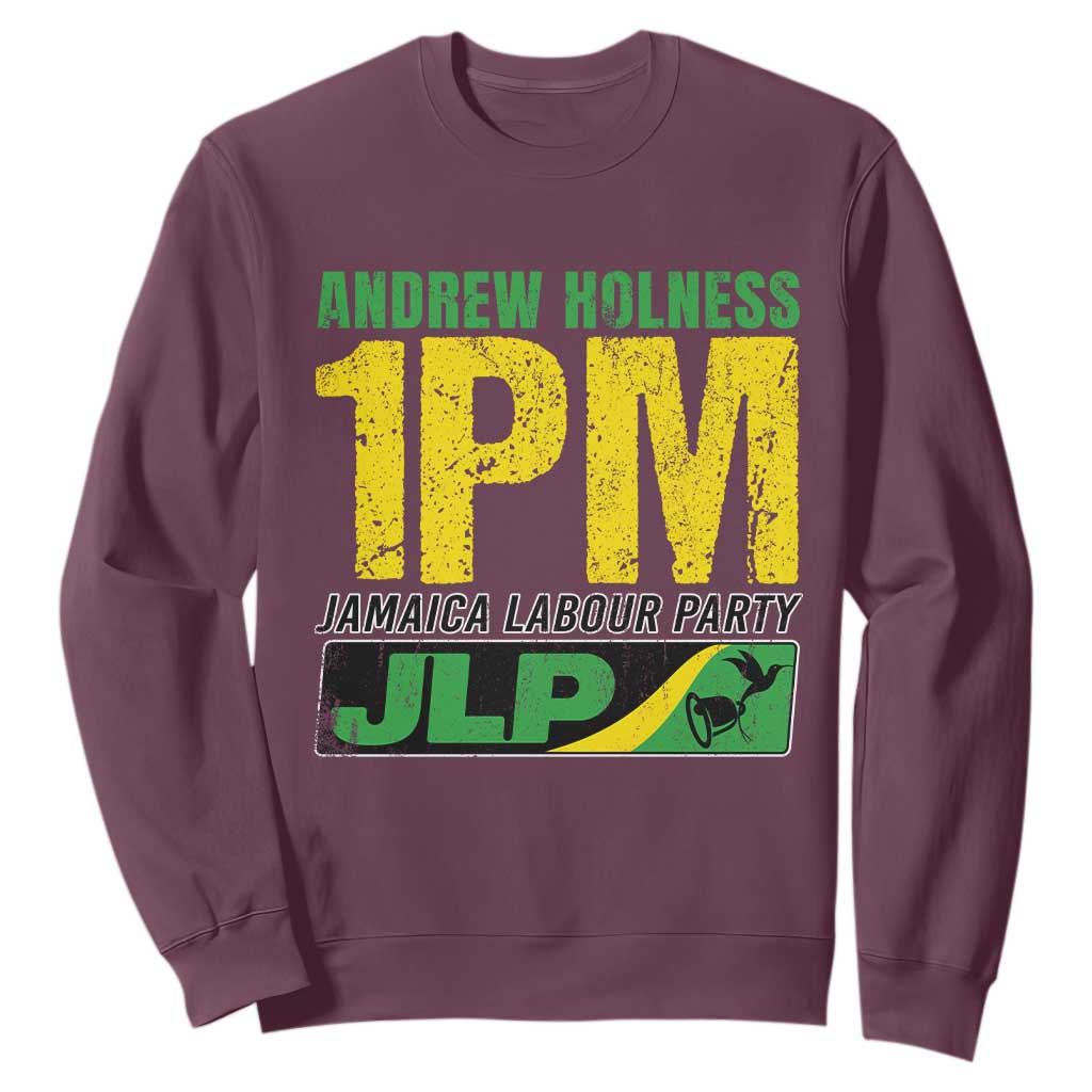 1PM Jamaica Andrew Holness Sweatshirt Jamaica Labour Party JPL Supporter TS11 Maroon Print Your Wear
