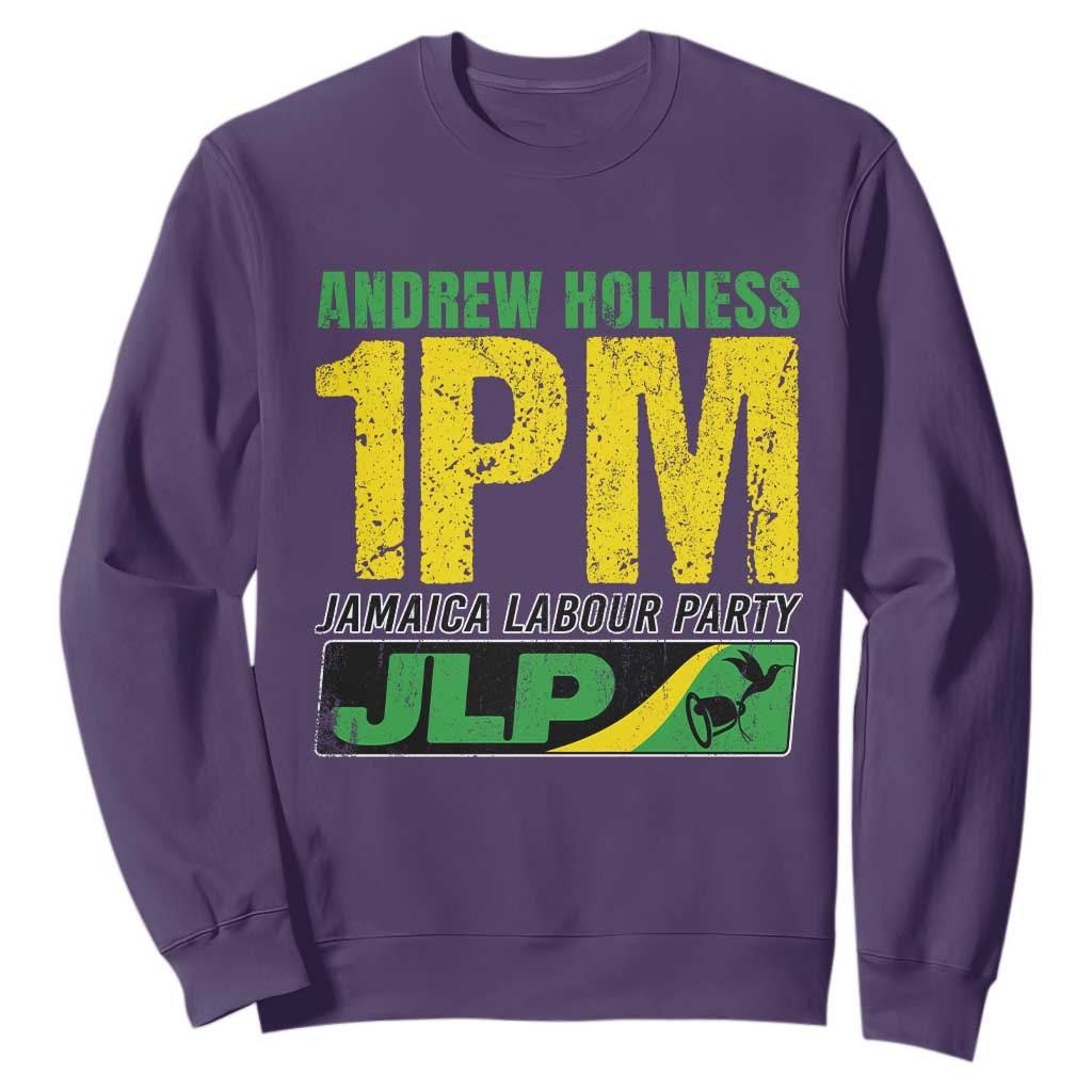1PM Jamaica Andrew Holness Sweatshirt Jamaica Labour Party JPL Supporter TS11 Purple Print Your Wear