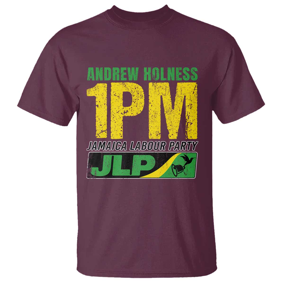 1PM Jamaica Andrew Holness T Shirt Jamaica Labour Party JPL Supporter TS11 Maroon Print Your Wear