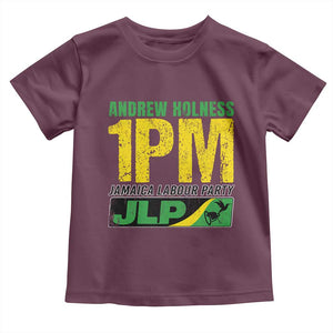 1PM Jamaica Andrew Holness Toddler T Shirt Jamaica Labour Party JPL Supporter TS11 Maroon Print Your Wear