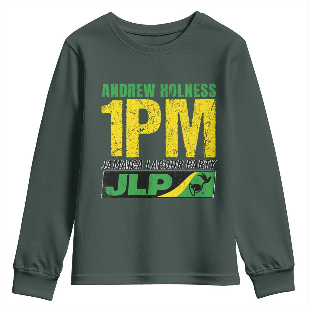 1PM Jamaica Andrew Holness Youth Sweatshirt Jamaica Labour Party JPL Supporter TS11 Dark Forest Green Print Your Wear