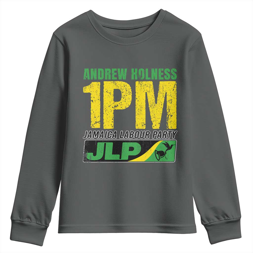1PM Jamaica Andrew Holness Youth Sweatshirt Jamaica Labour Party JPL Supporter TS11 Dark Heather Print Your Wear