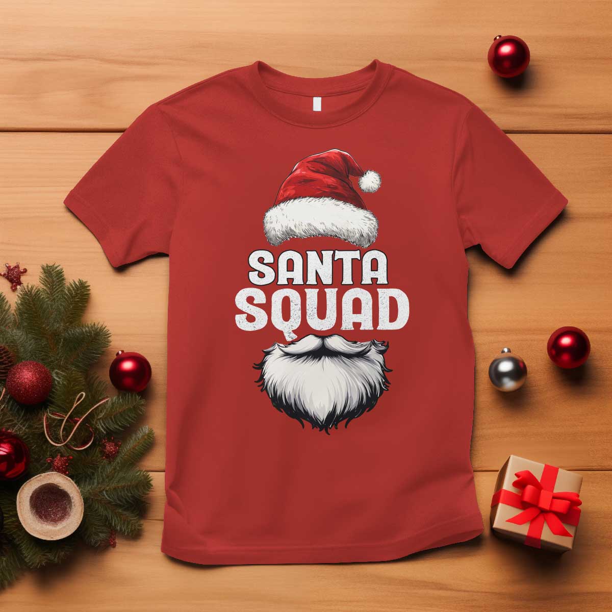 Funny Christmas T Shirt Santa Squad Xmas Team Family Matching TS11 S Red Print Your Wear