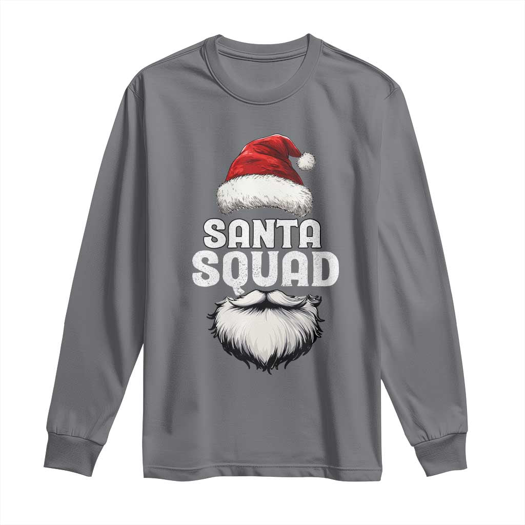 Funny Christmas Long Sleeve Shirt Santa Squad Xmas Team Family Matching TS11 Charcoal Print Your Wear