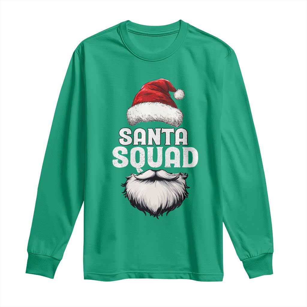 Funny Christmas Long Sleeve Shirt Santa Squad Xmas Team Family Matching TS11 Irish Green Print Your Wear