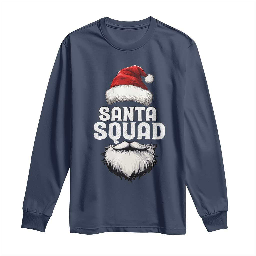 Funny Christmas Long Sleeve Shirt Santa Squad Xmas Team Family Matching TS11 Navy Print Your Wear