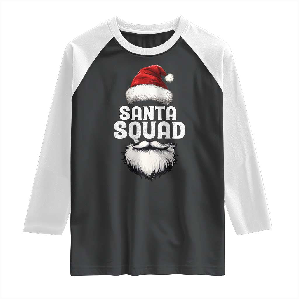 Funny Christmas Raglan Shirt Santa Squad Xmas Team Family Matching TS11 Black White Print Your Wear