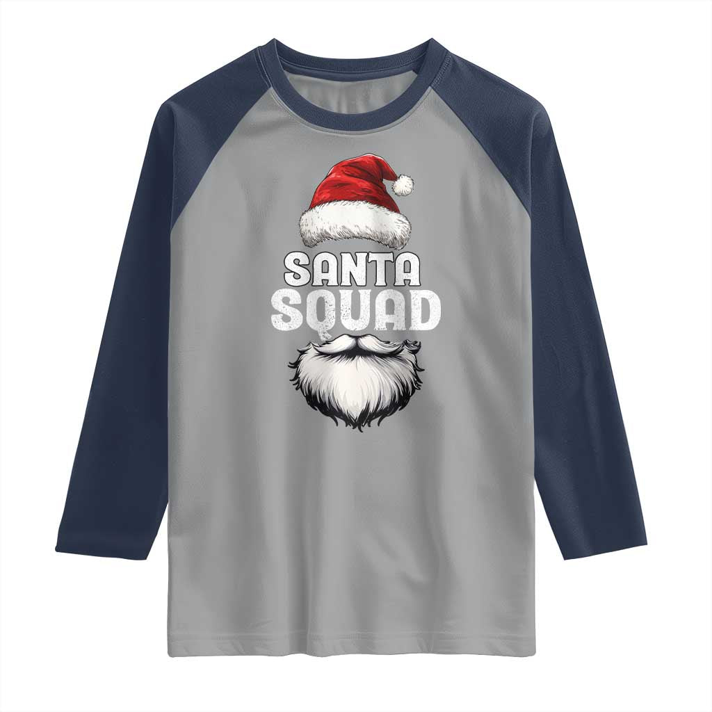 Funny Christmas Raglan Shirt Santa Squad Xmas Team Family Matching TS11 Sport Gray Navy Print Your Wear