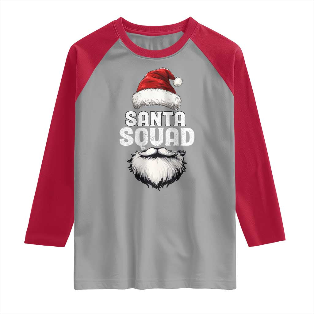 Funny Christmas Raglan Shirt Santa Squad Xmas Team Family Matching TS11 Sport Gray Red Print Your Wear