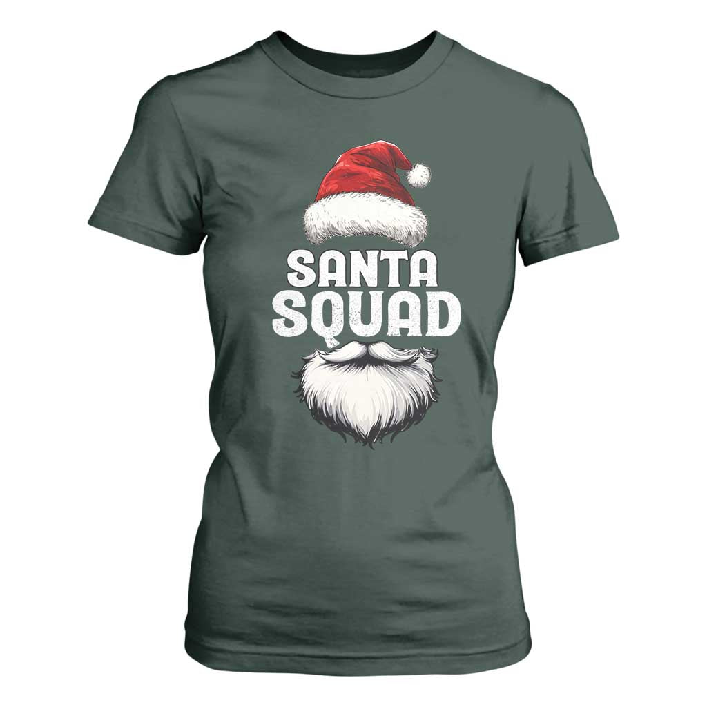 Funny Christmas T Shirt For Women Santa Squad Xmas Team Family Matching TS11 Dark Forest Green Print Your Wear