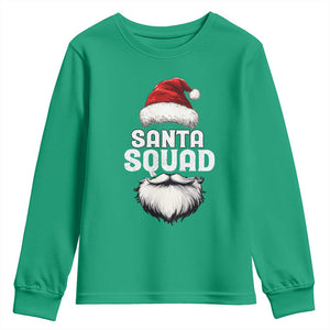 Funny Christmas Youth Sweatshirt Santa Squad Xmas Team Family Matching TS11 Irish Green Print Your Wear