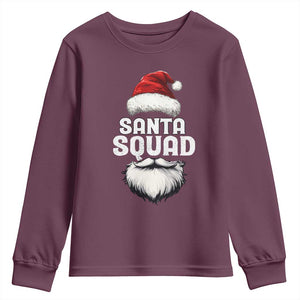 Funny Christmas Youth Sweatshirt Santa Squad Xmas Team Family Matching TS11 Maroon Print Your Wear