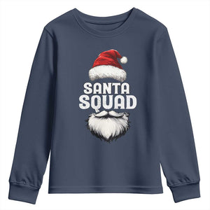 Funny Christmas Youth Sweatshirt Santa Squad Xmas Team Family Matching TS11 Navy Print Your Wear